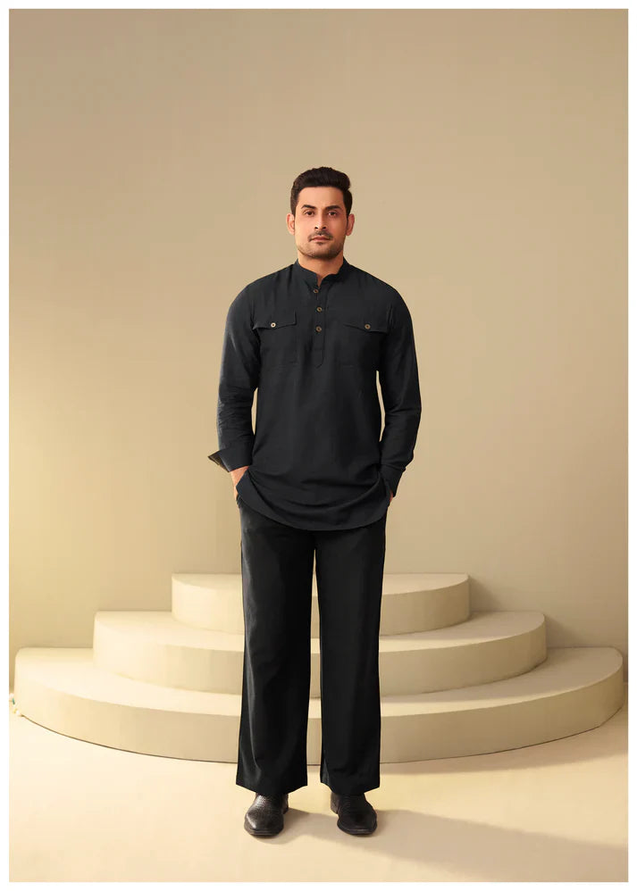 NOIR BLACK MEN'S CO-ORD SET – MINIMAL MODERN FIT