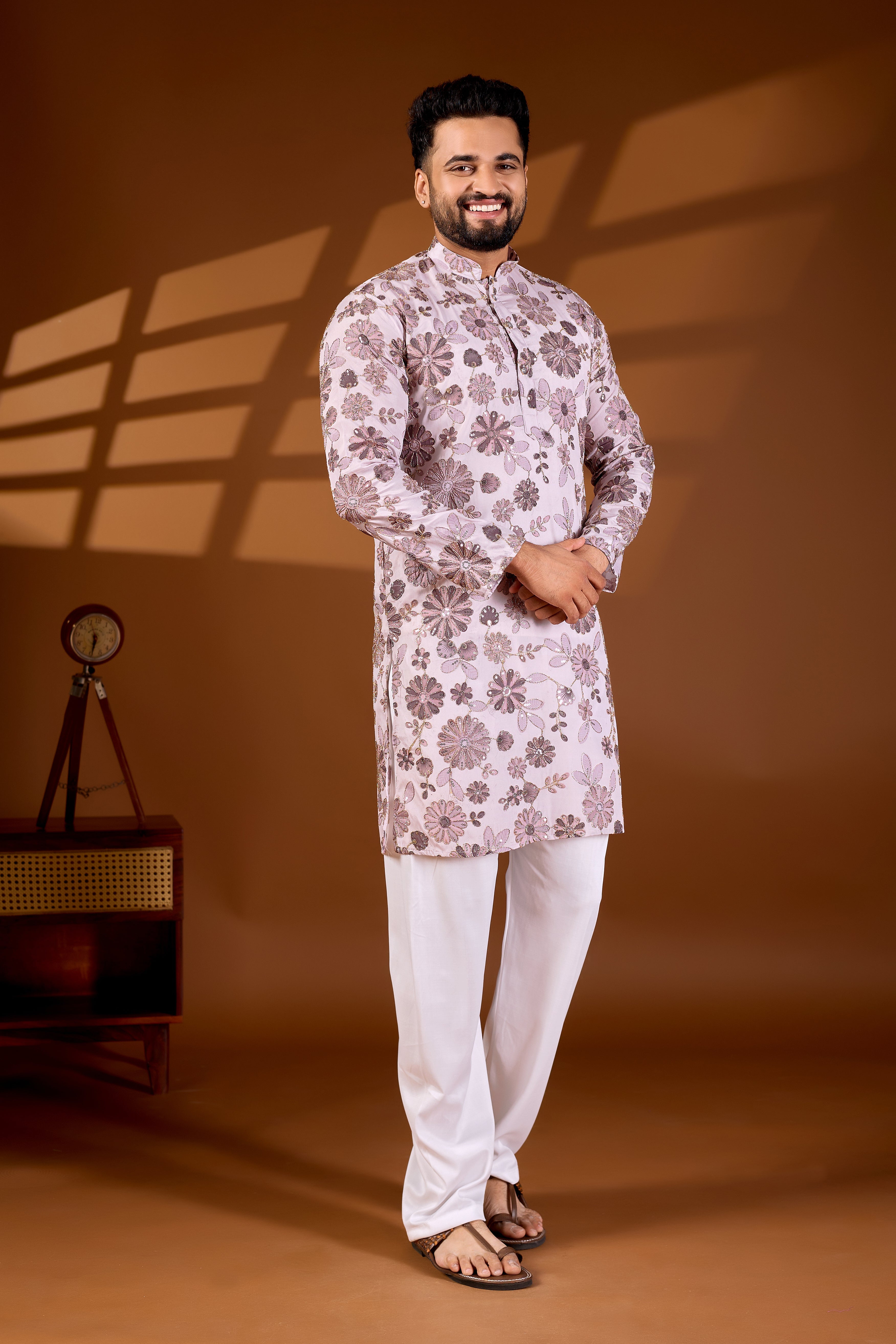 SILK POSITION FLORAL PRINTED KURTA SET