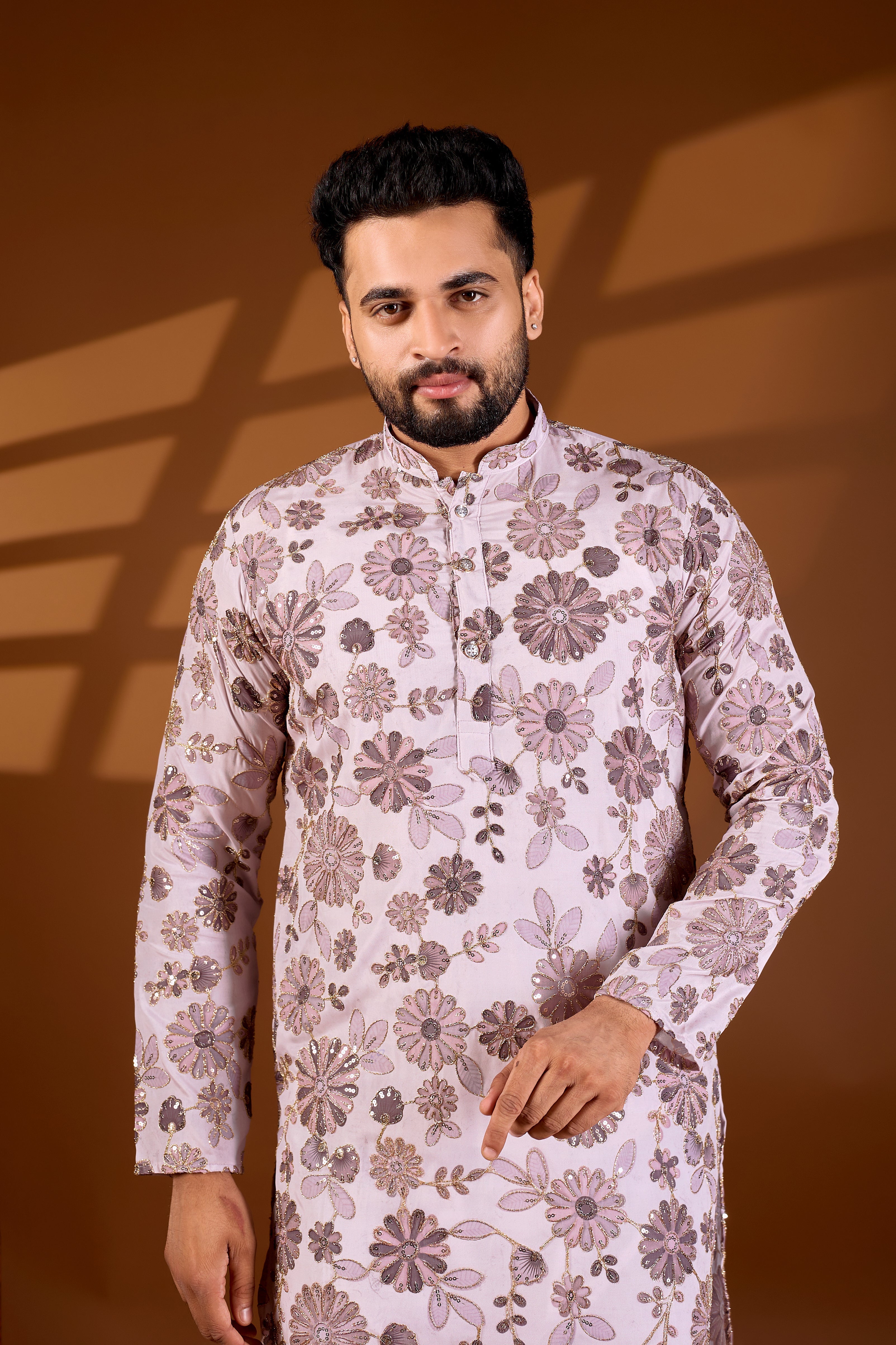SILK POSITION FLORAL PRINTED KURTA SET