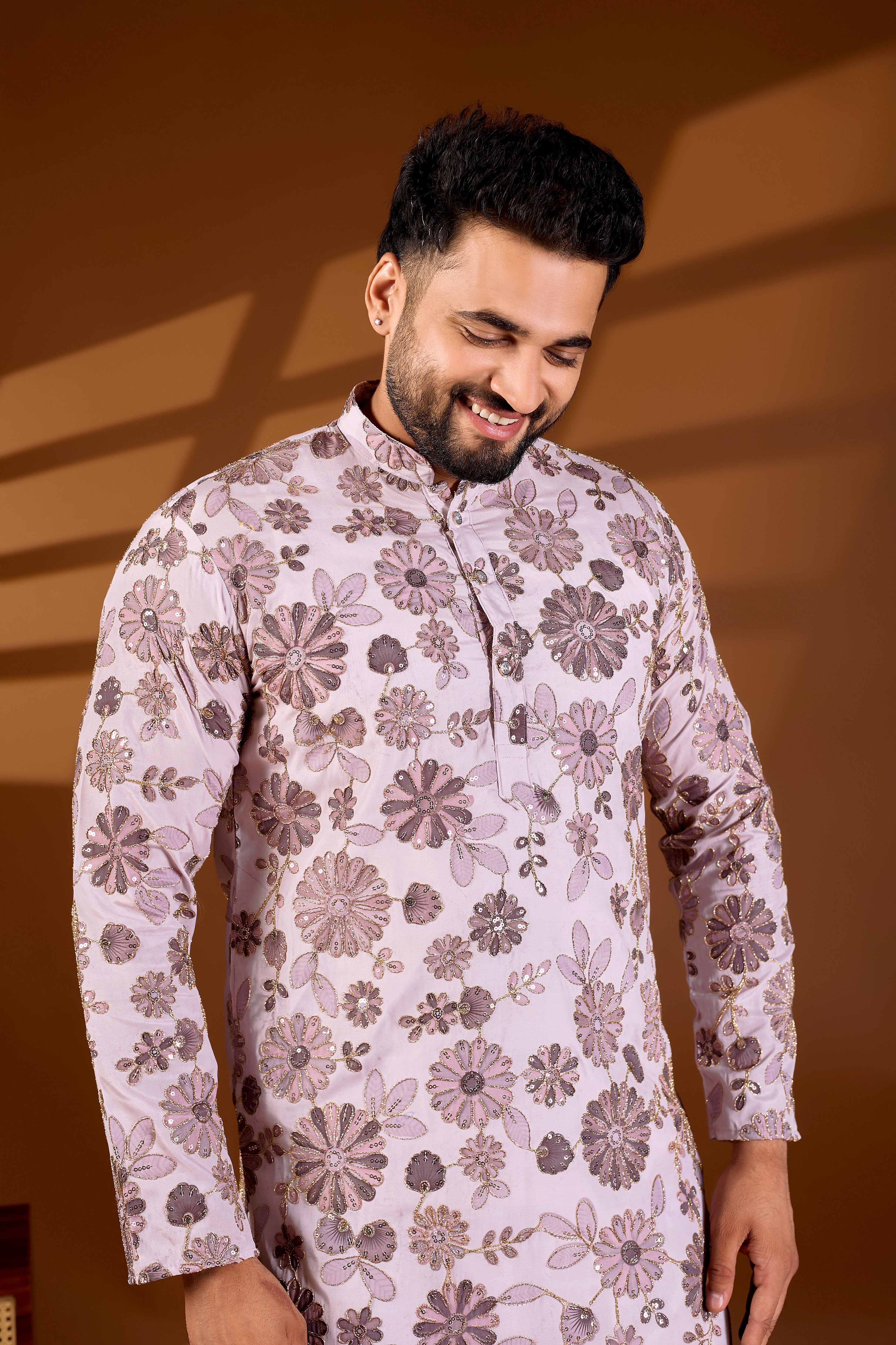 SILK POSITION FLORAL PRINTED KURTA SET