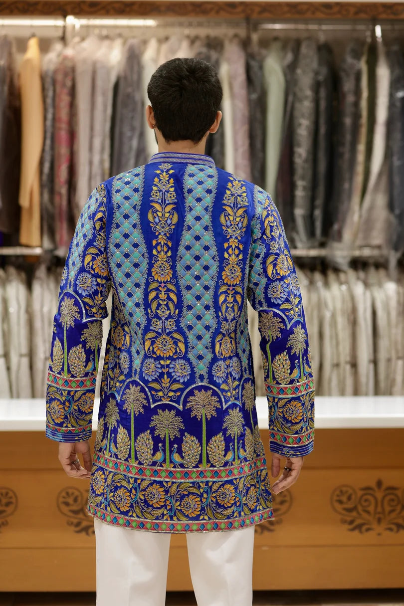 DESIGNER ROYAL NAVY BLUE WEDDING WEAR KURTA